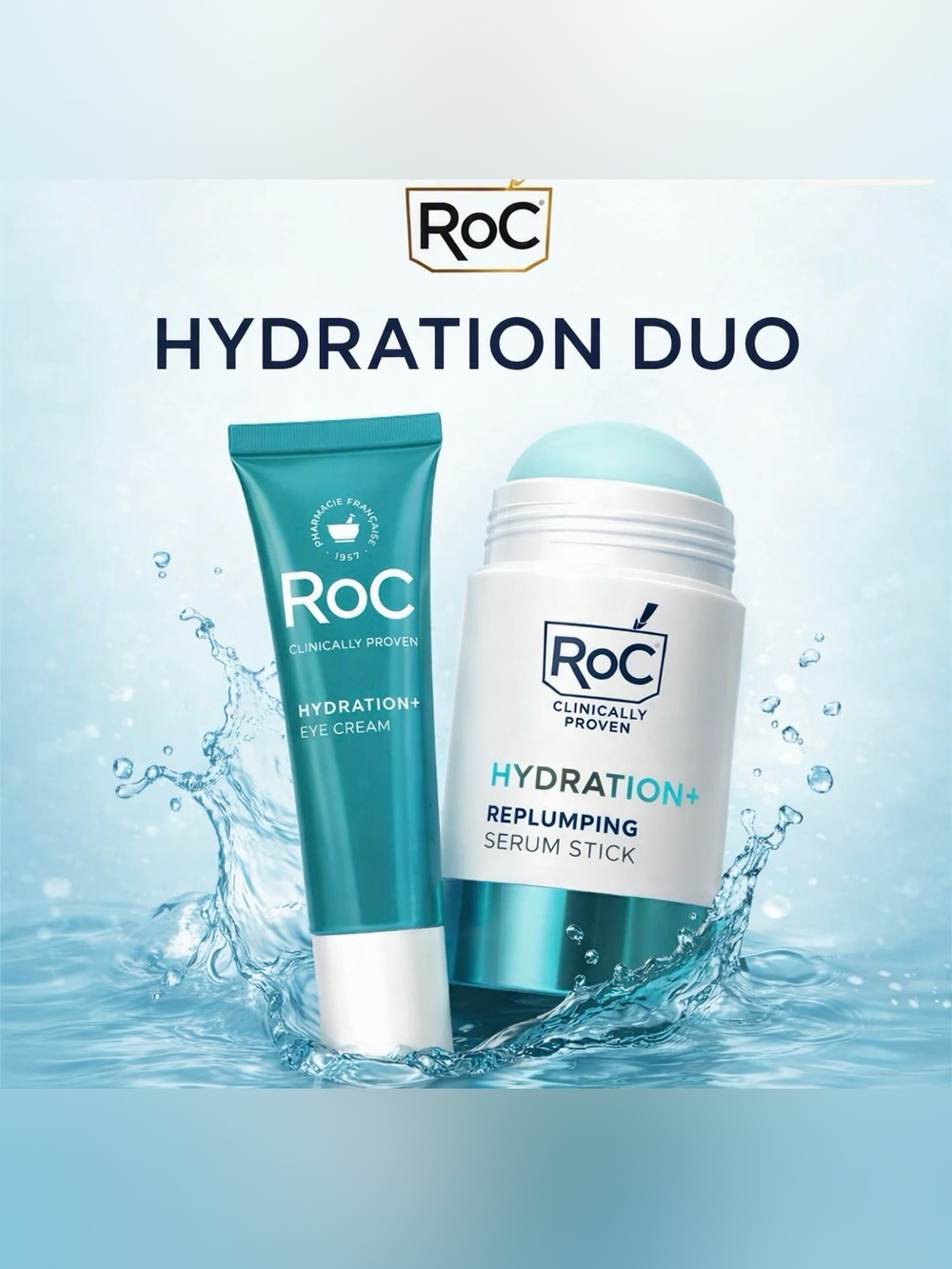 NEW✅ RoC Hydration+ Eye Cream & Replumping Serum Stick Duo • New in Box